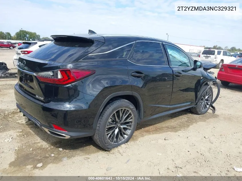 2022 Lexus Rx 350 F Sport Handling VIN: 2T2YZMDA3NC329321 Lot: 40601643