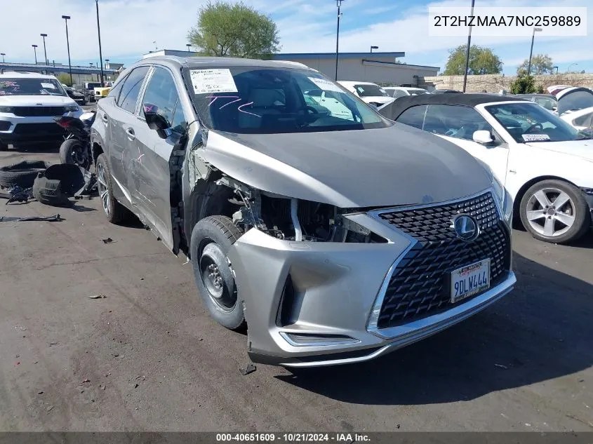 2022 Lexus Rx 350 VIN: 2T2HZMAA7NC259889 Lot: 40651609