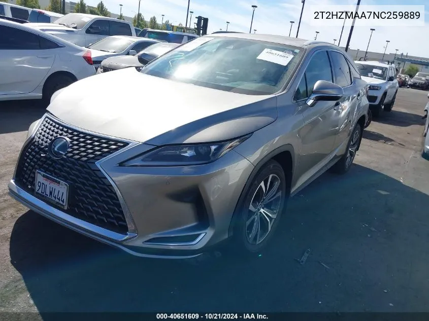 2022 Lexus Rx 350 VIN: 2T2HZMAA7NC259889 Lot: 40651609