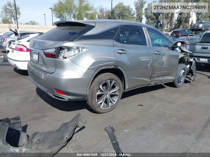 2022 Lexus Rx 350 VIN: 2T2HZMAA7NC259889 Lot: 40651609