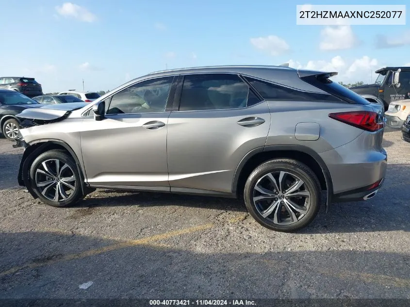 2022 Lexus Rx 350 VIN: 2T2HZMAAXNC252077 Lot: 40773421