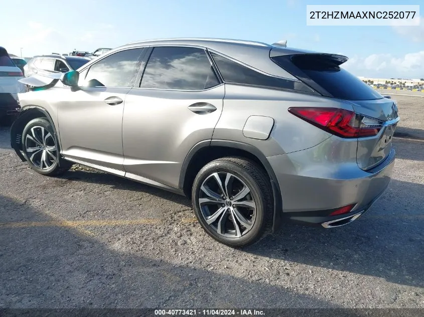 2022 Lexus Rx 350 VIN: 2T2HZMAAXNC252077 Lot: 40773421