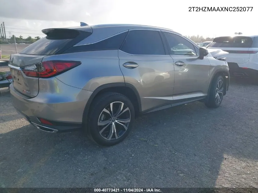 2022 Lexus Rx 350 VIN: 2T2HZMAAXNC252077 Lot: 40773421