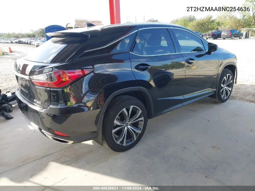 2022 Lexus Rx 350 VIN: 2T2HZMAA8NC254636 Lot: 40826631