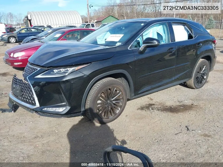 2022 Lexus Rx 350 VIN: 2T2HZMDA3NC333305 Lot: 40858418