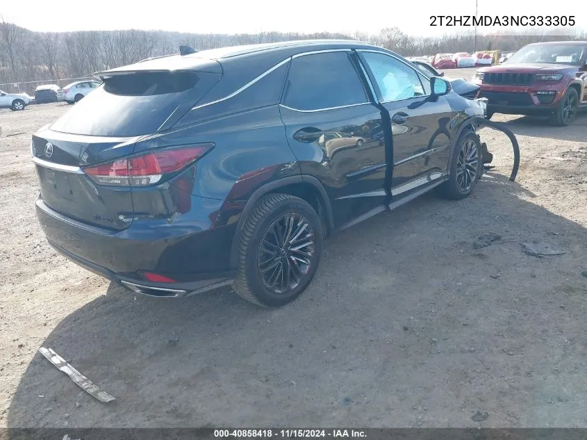 2022 Lexus Rx 350 VIN: 2T2HZMDA3NC333305 Lot: 40858418