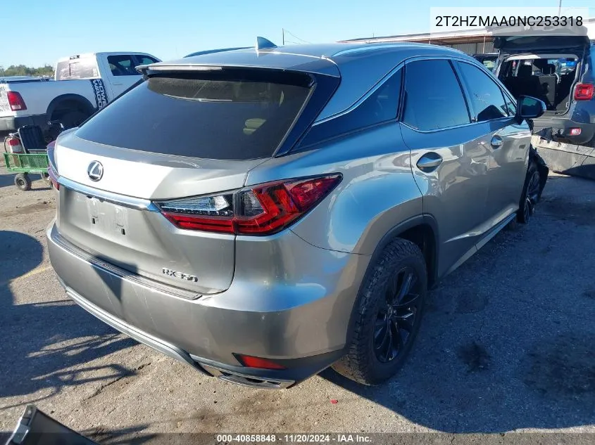 2022 Lexus Rx 350 VIN: 2T2HZMAA0NC253318 Lot: 40858848