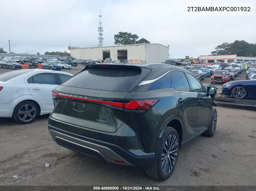 2023 Lexus Rx 350 Luxury VIN: 2T2BAMBAXPC001932 Lot: 40699500