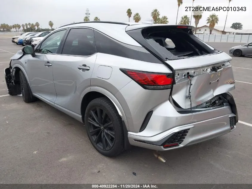 2023 Lexus Rx 500H F Sport Performance VIN: 2T2BCMEA6PC010343 Lot: 40922284