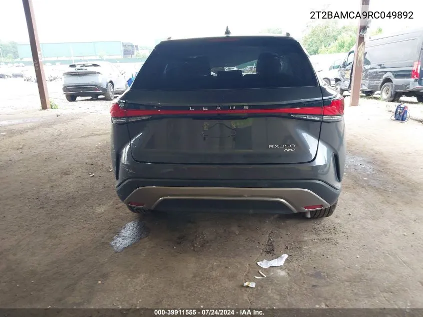 2024 Lexus Rx 350 Premium VIN: 2T2BAMCA9RC049892 Lot: 39911555