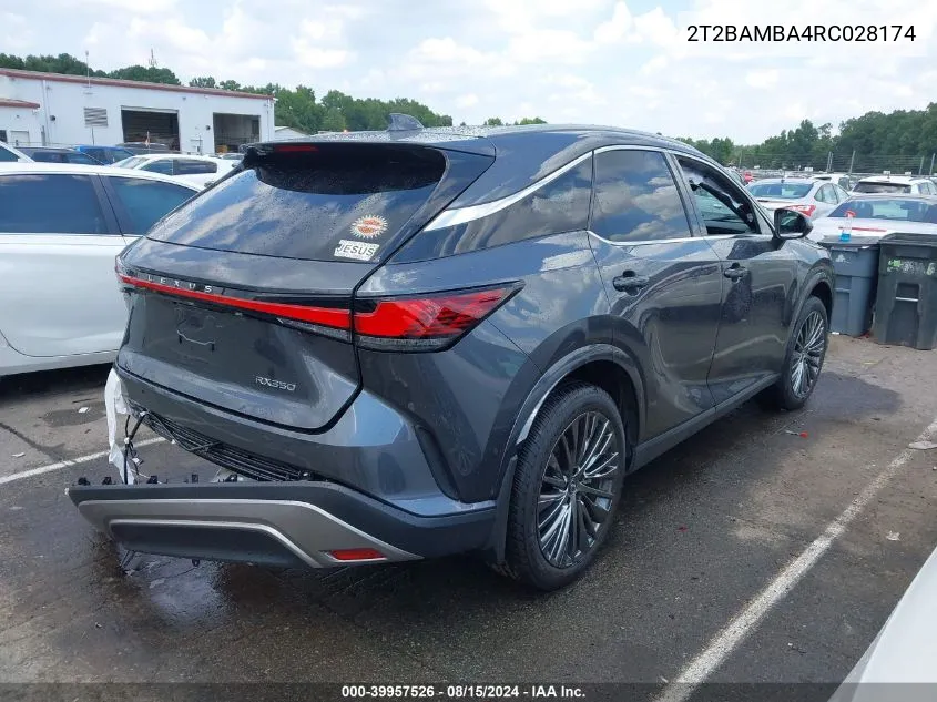 2024 Lexus Rx 350 Luxury VIN: 2T2BAMBA4RC028174 Lot: 39957526