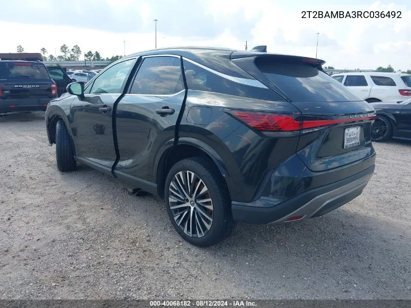 2024 Lexus Rx 350 Premium Plus VIN: 2T2BAMBA3RC036492 Lot: 40068182