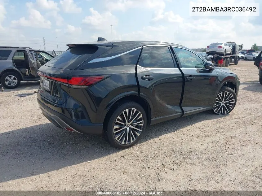 2024 Lexus Rx 350 Premium Plus VIN: 2T2BAMBA3RC036492 Lot: 40068182