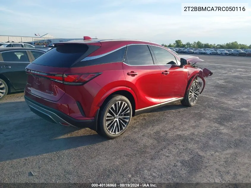 2024 Lexus Rx 350H Premium Plus VIN: 2T2BBMCA7RC050116 Lot: 40136965