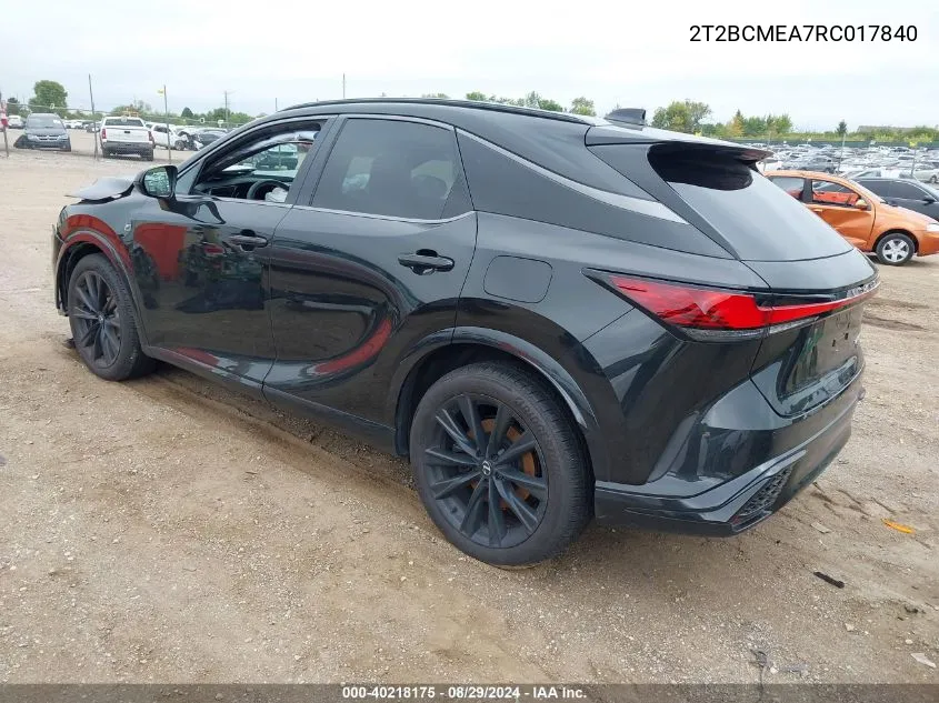 2024 Lexus Rx 500H F Sport Performance VIN: 2T2BCMEA7RC017840 Lot: 40218175