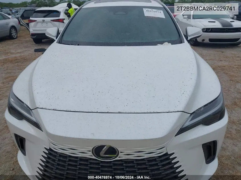 2024 Lexus Rx 350H Premium Plus VIN: 2T2BBMCA2RC029741 Lot: 40476974