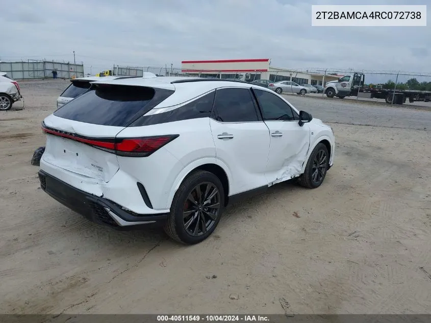 2024 Lexus Rx 350 F Sport Handling VIN: 2T2BAMCA4RC072738 Lot: 40511549