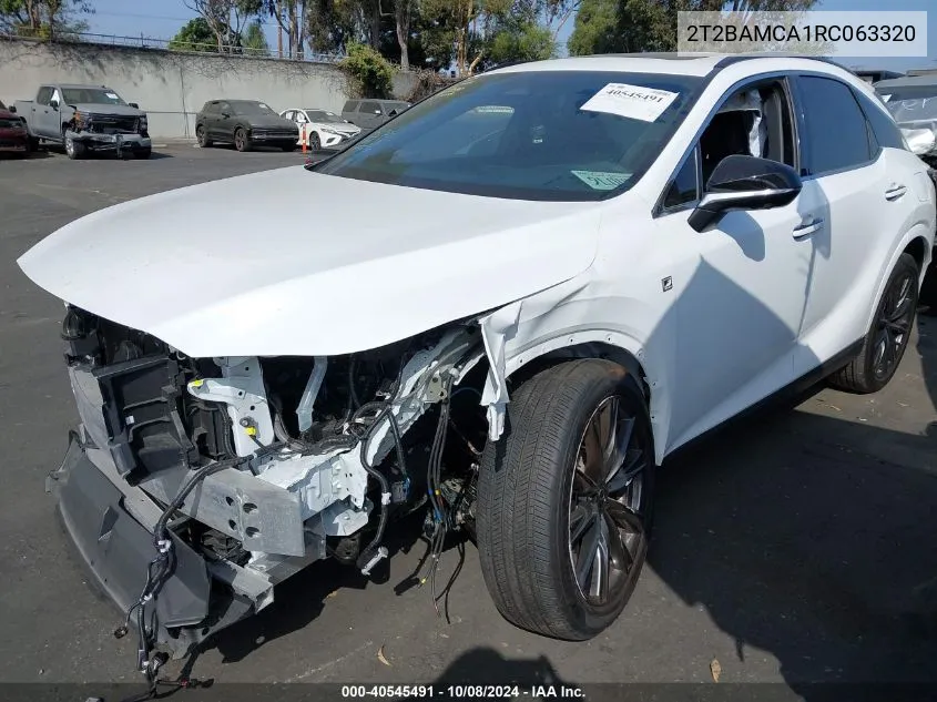 2024 Lexus Rx 350 Base/350 Premium/350 Premium Plus/350 Luxury/350 F Sport VIN: 2T2BAMCA1RC063320 Lot: 40545491