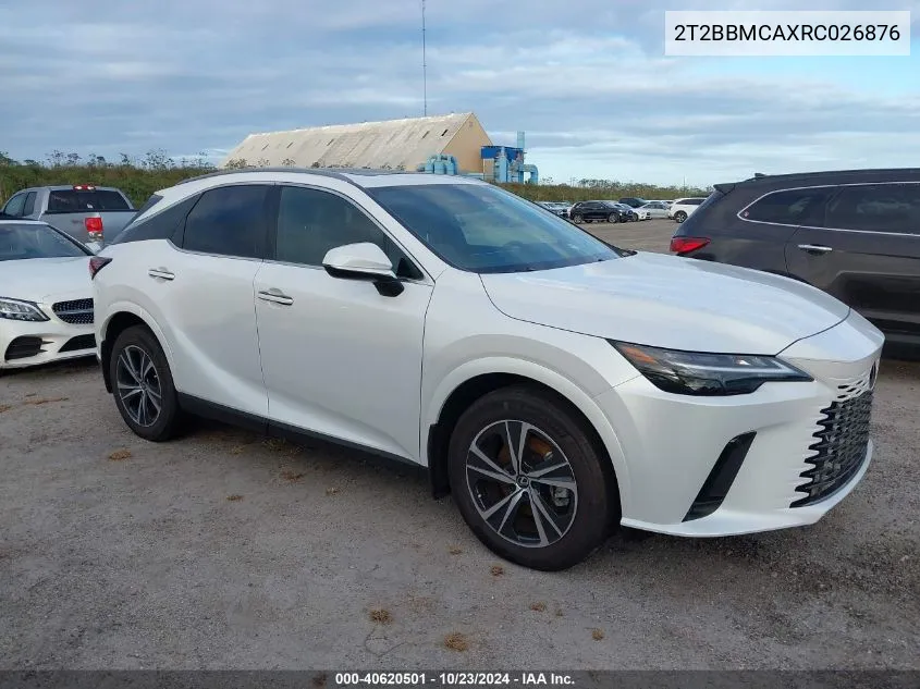 2024 Lexus Rx 350H Premium Plus VIN: 2T2BBMCAXRC026876 Lot: 40620501