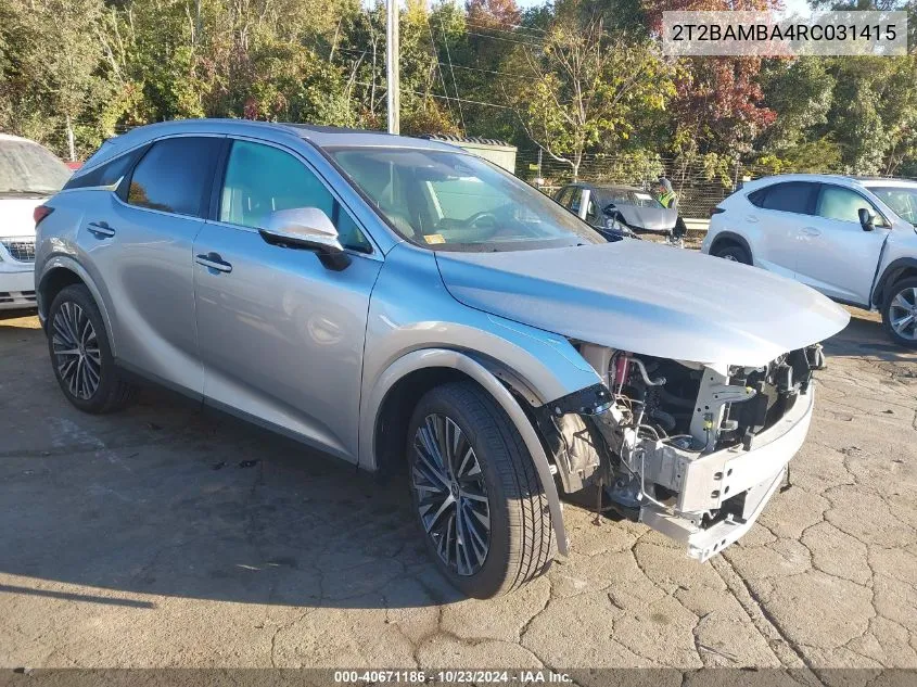 2024 Lexus Rx 350 Premium Plus VIN: 2T2BAMBA4RC031415 Lot: 40671186