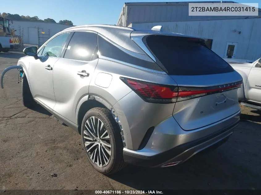 2024 Lexus Rx 350 Premium Plus VIN: 2T2BAMBA4RC031415 Lot: 40671186