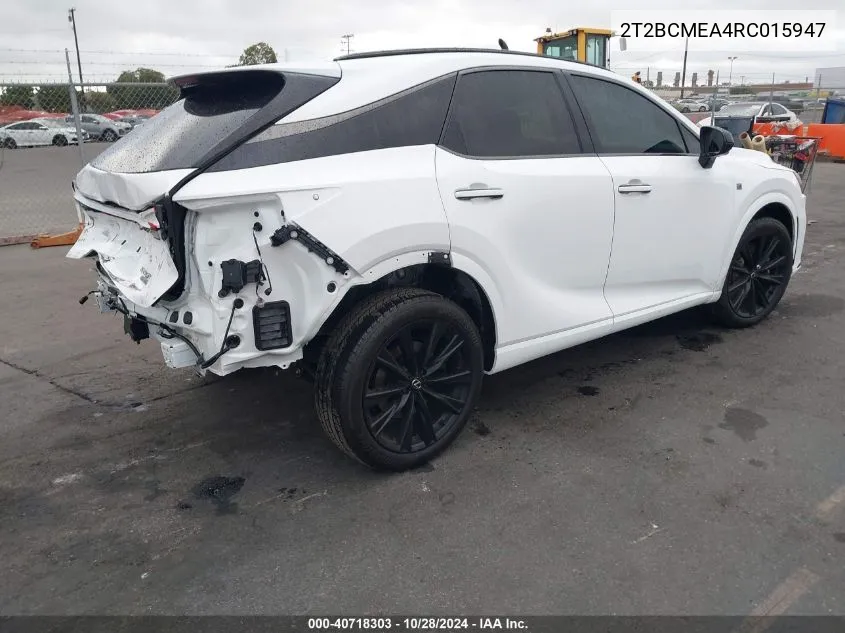 2024 Lexus Rx 500H F Sport Performance VIN: 2T2BCMEA4RC015947 Lot: 40718303