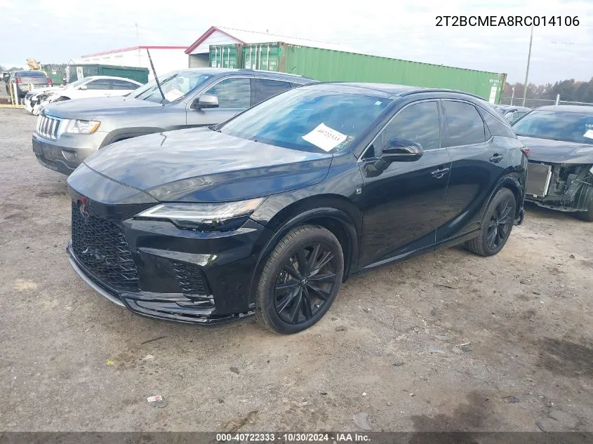 2024 Lexus Rx 500H F Sport Performance VIN: 2T2BCMEA8RC014106 Lot: 40722333