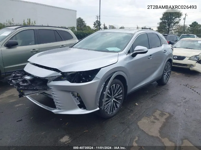 2024 Lexus Rx 350 Premium Plus VIN: 2T2BAMBAXRC026493 Lot: 40735524