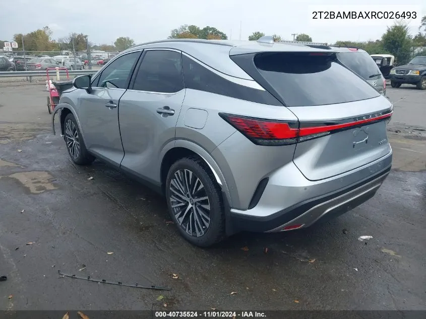 2024 Lexus Rx 350 Premium Plus VIN: 2T2BAMBAXRC026493 Lot: 40735524