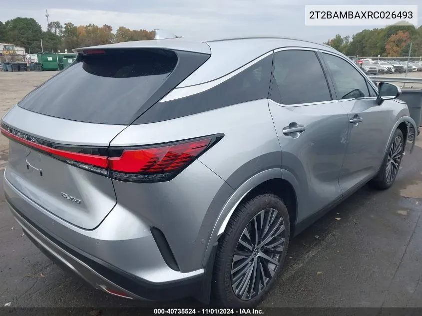 2024 Lexus Rx 350 Premium Plus VIN: 2T2BAMBAXRC026493 Lot: 40735524