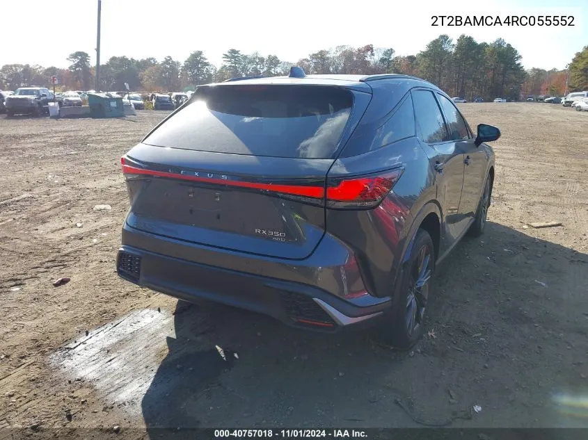 2024 Lexus Rx 350 F Sport Handling VIN: 2T2BAMCA4RC055552 Lot: 40757018