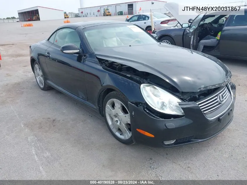 2002 Lexus Sc 430 VIN: JTHFN48YX20031867 Lot: 40190528