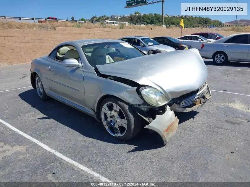 2002 Lexus Sc 430 VIN: JTHFN48Y320029135 Lot: 40322110