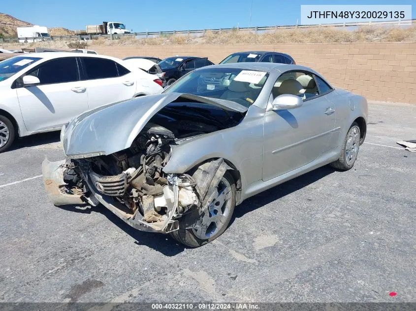 2002 Lexus Sc 430 VIN: JTHFN48Y320029135 Lot: 40322110