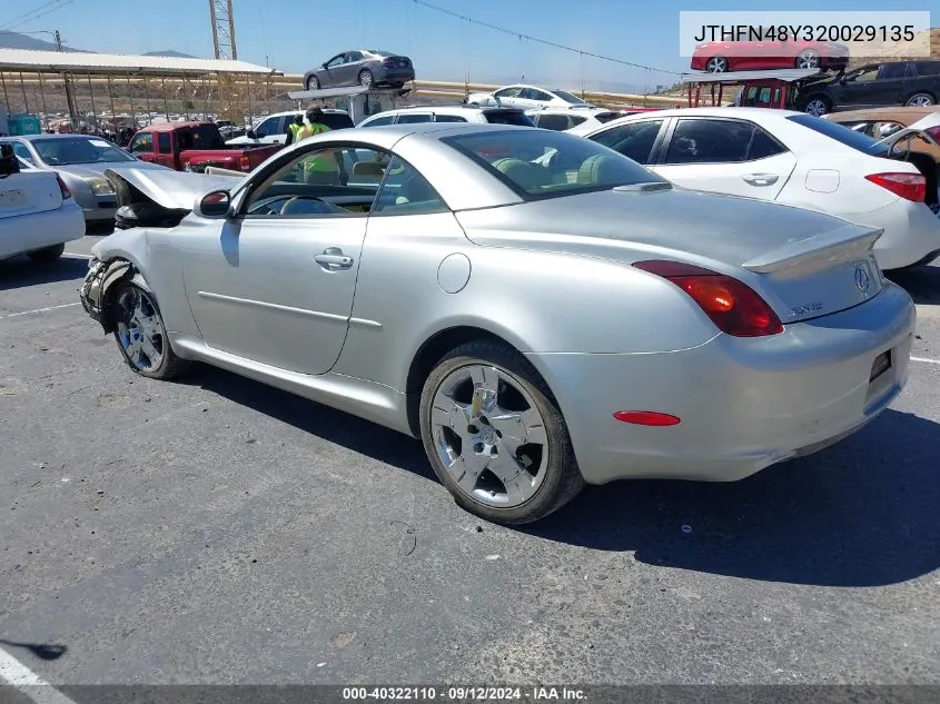 2002 Lexus Sc 430 VIN: JTHFN48Y320029135 Lot: 40322110