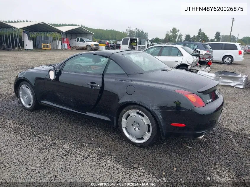 2002 Lexus Sc 430 VIN: JTHFN48Y620026875 Lot: 40369547