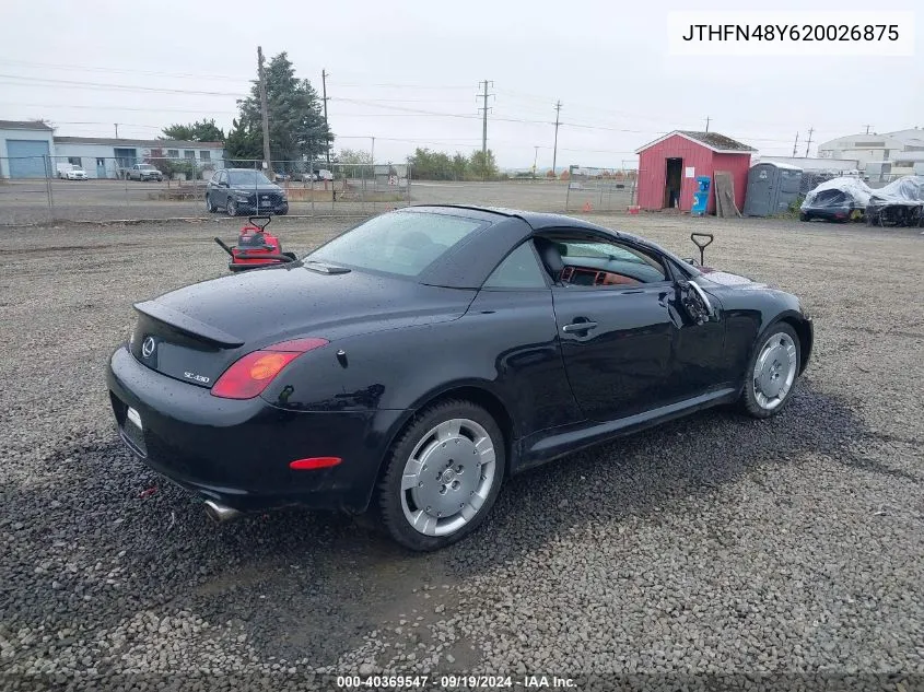 2002 Lexus Sc 430 VIN: JTHFN48Y620026875 Lot: 40369547