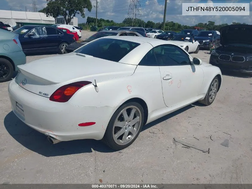 JTHFN48Y520005094 2002 Lexus Sc 430