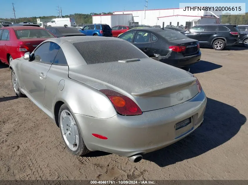 2002 Lexus Sc 430 VIN: JTHFN48Y120006615 Lot: 40461761