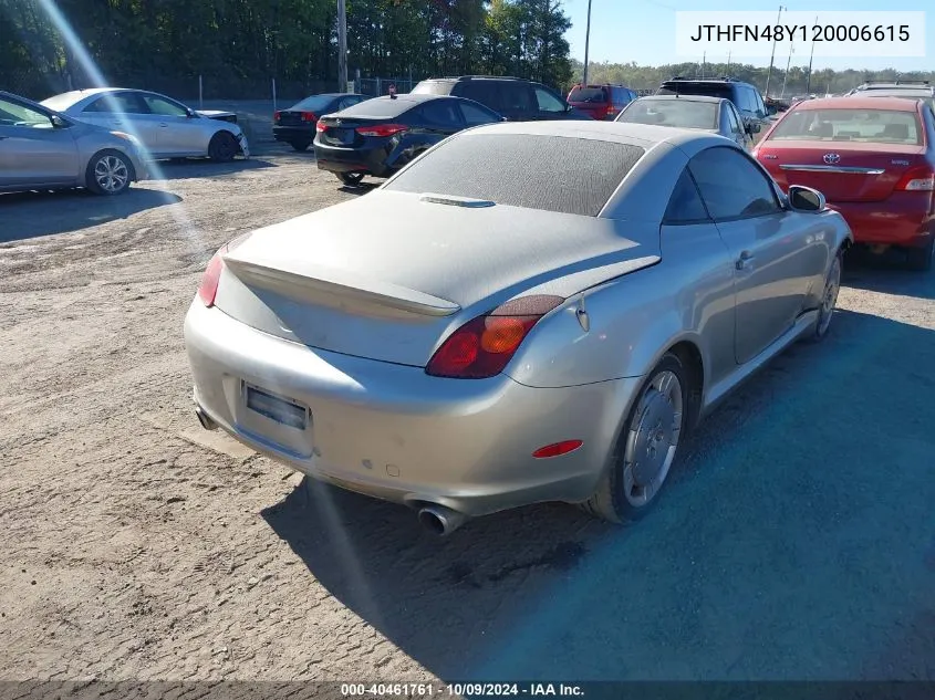 2002 Lexus Sc 430 VIN: JTHFN48Y120006615 Lot: 40461761