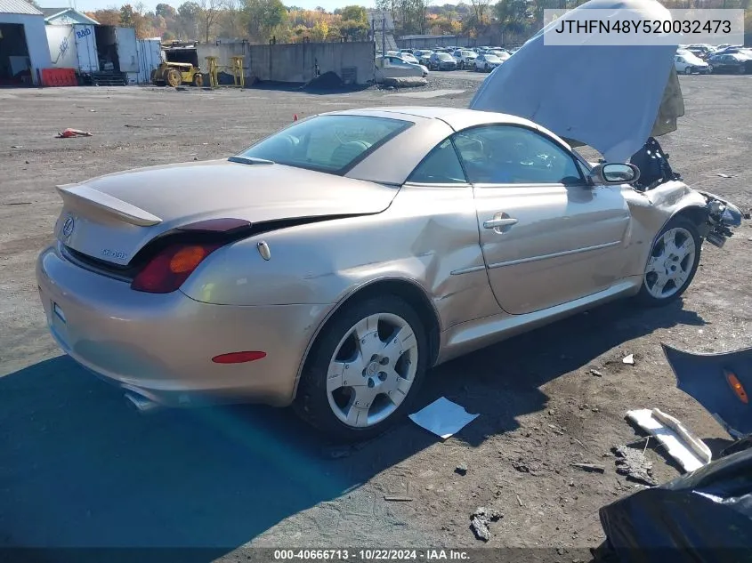 2002 Lexus Sc 430 VIN: JTHFN48Y520032473 Lot: 40666713