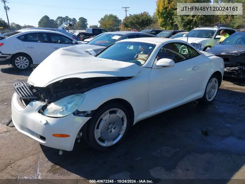 2002 Lexus Sc 430 VIN: JTHFN48Y120024161 Lot: 40672245