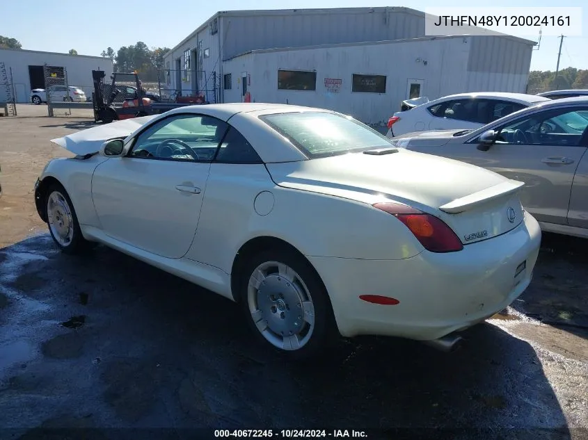 2002 Lexus Sc 430 VIN: JTHFN48Y120024161 Lot: 40672245