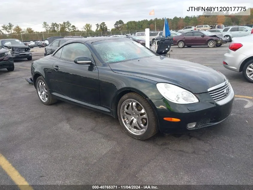 2002 Lexus Sc 430 VIN: JTHFN48Y120017775 Lot: 40765371