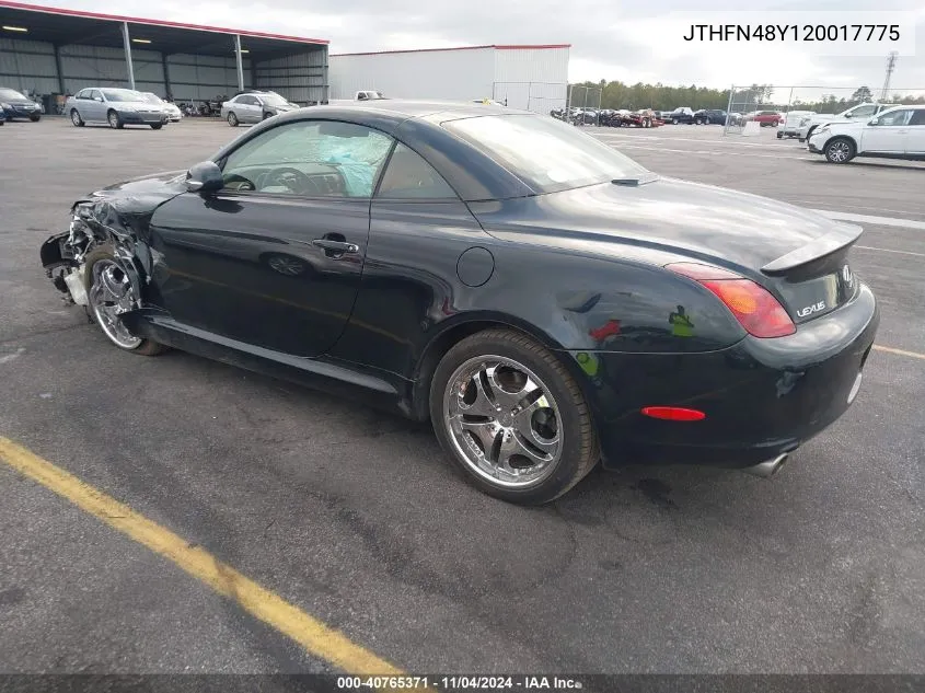 2002 Lexus Sc 430 VIN: JTHFN48Y120017775 Lot: 40765371