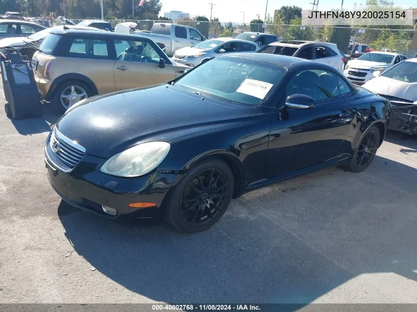 2002 Lexus Sc 430 VIN: JTHFN48Y920025154 Lot: 40802768