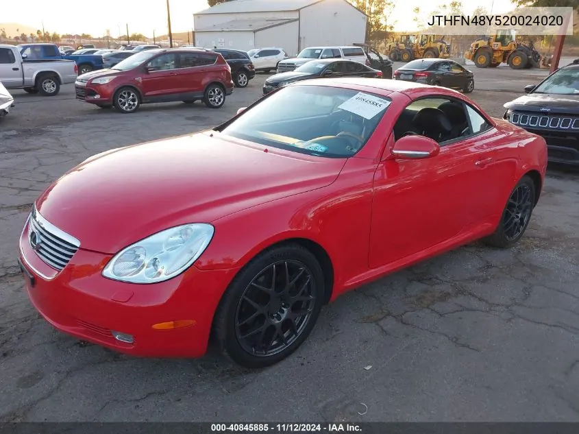 2002 Lexus Sc 430 VIN: JTHFN48Y520024020 Lot: 40845885