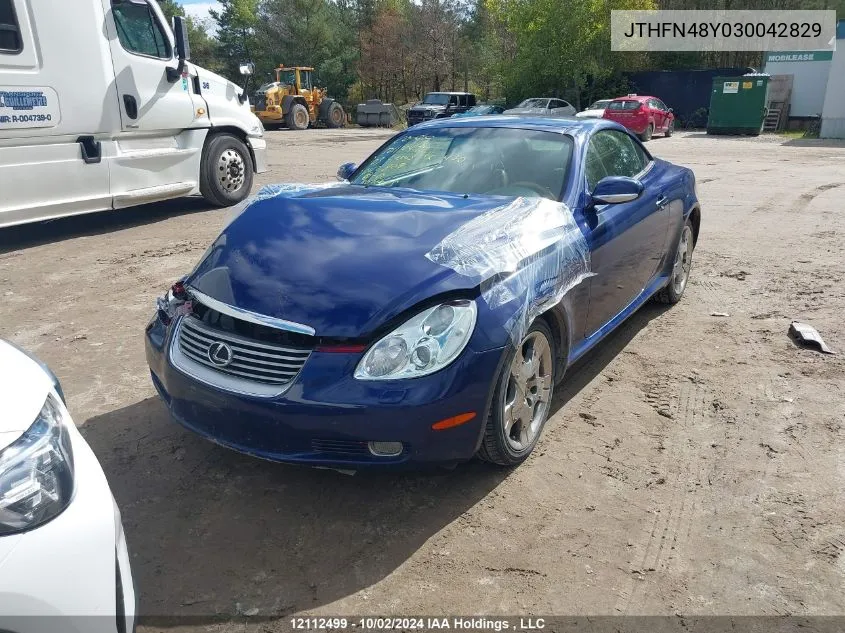 2003 Lexus Sc 430 VIN: JTHFN48Y030042829 Lot: 12112499