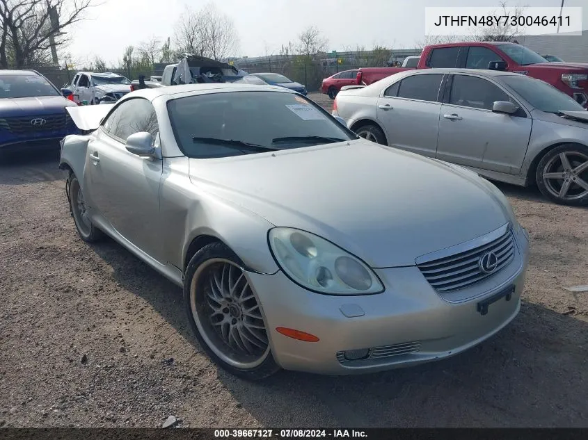 2003 Lexus Sc 430 VIN: JTHFN48Y730046411 Lot: 39667127