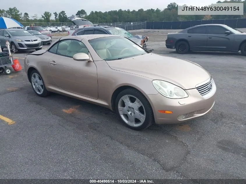 2003 Lexus Sc 430 VIN: JTHFN48Y630049154 Lot: 40490514